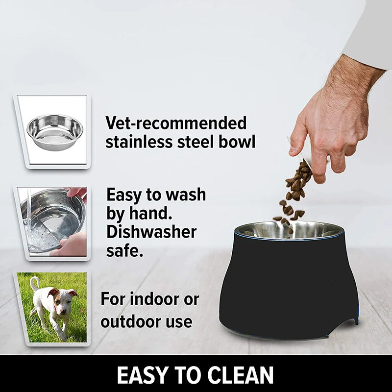 Quality Elevated Bowl for Dogs Stainless Steel Removable Nontoxic Pet Bowl with Stand Dishwasher Safe Puppy Feeding